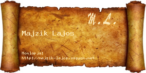 Majzik Lajos névjegykártya